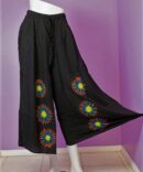 Tie Dye Thai Pants black, with ornaments for sale, XL-XXL