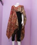 Pashmina Thai Poncho Scarf, color carmin red