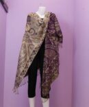 Pashmina Thai Poncho Scarf, color light brown