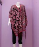 Thai Poncho Scarf color beautiful red and pink