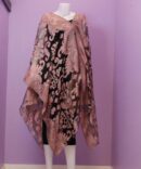 Light Thai Poncho Scarf, color purple brown