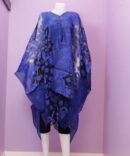 Light Thai Poncho Scarf, color blue